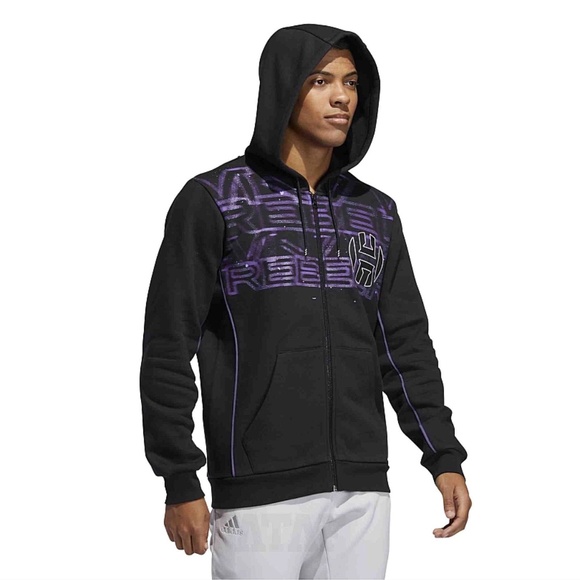 adidas x James Harden FZ Star Wars Aurebesh Hoodie FN3232 (Black/Purple) - Picture 3 of 7